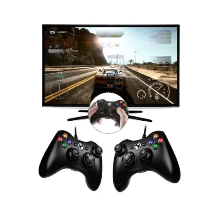Controle Com Fio Compatível Para Xbox 360 Pc 2 Em 1